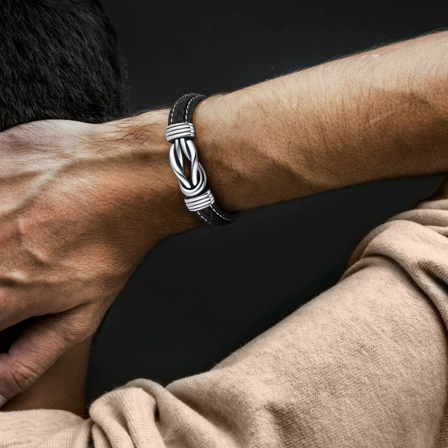 Braided Leather Bracelet for Mother and Son – Forever Connected Bond Gift