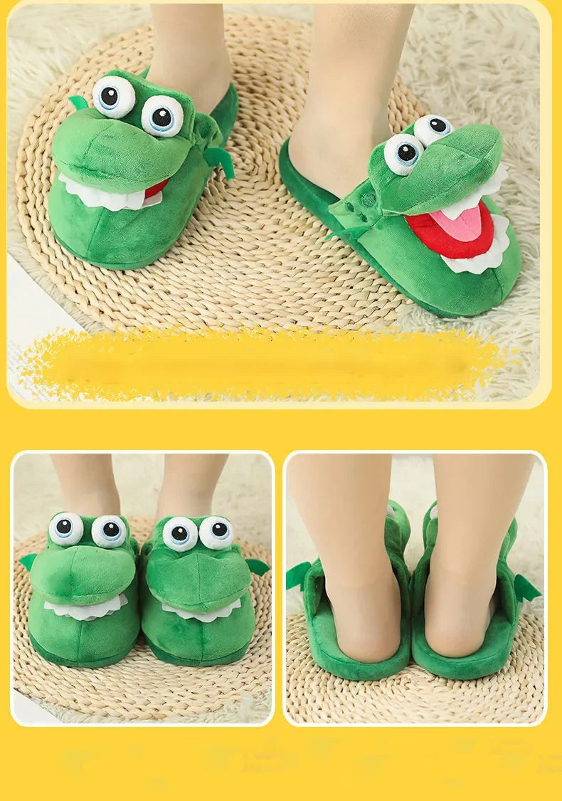 Cartoon Crocodile Cotton Slippers