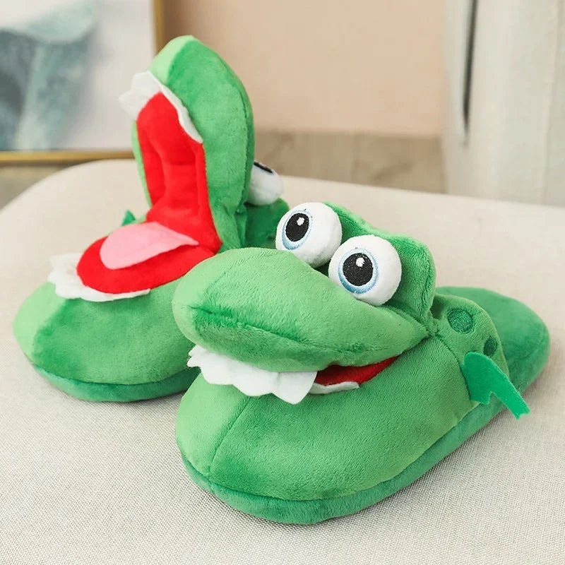 Cartoon Crocodile Cotton Slippers