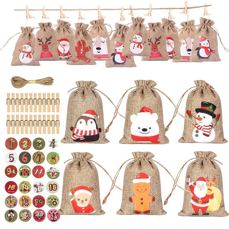 Santa's Surprise Advent Gift Bags