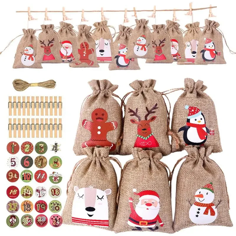 Santa's Surprise Advent Gift Bags